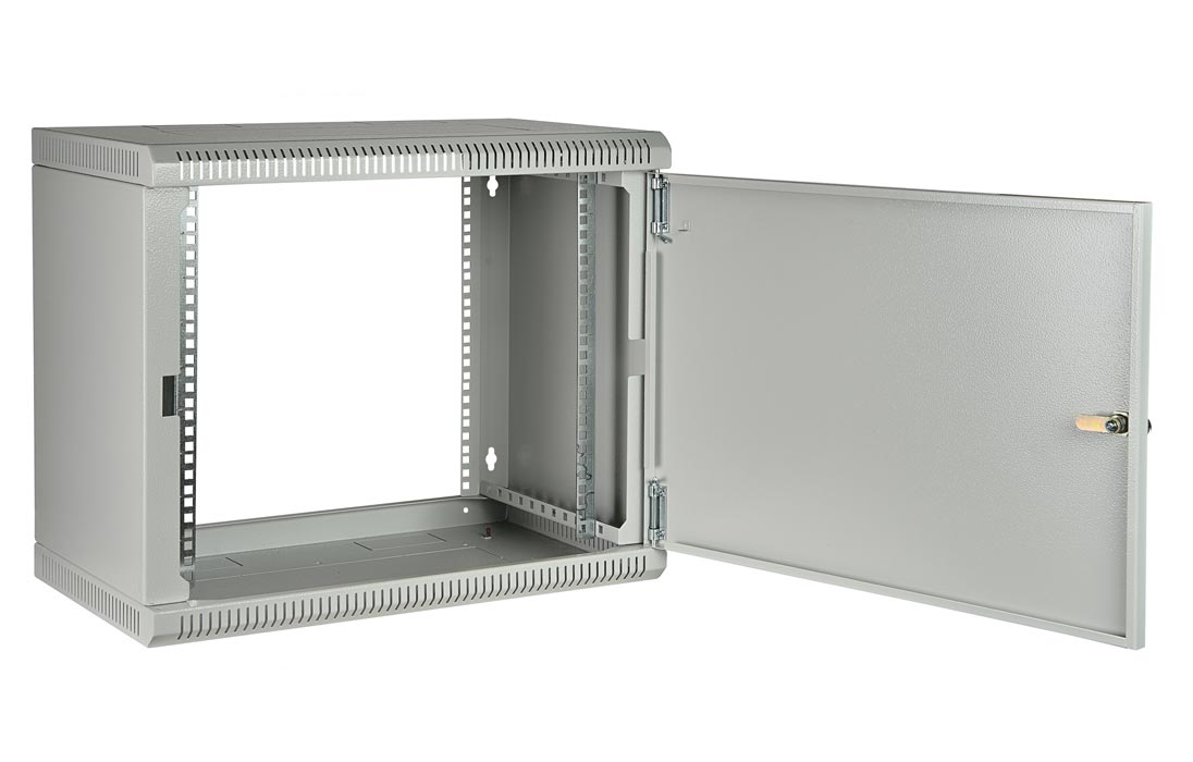 Шкаф телекоммуникационный настенный разборный 19”,9U(600x350), ШТ-НСр-9U-600-350-М дверь металл ССД