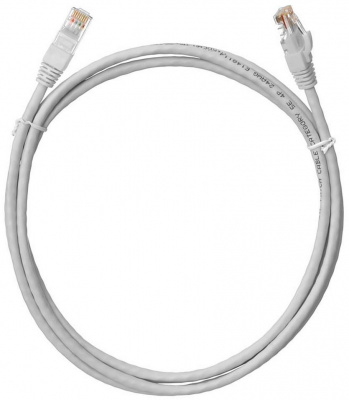 Шнур коммутационный NETLAN UTP 4 пары, CCA, Кат.5е, 2хRJ45, T568B, GY, 100 Mhz.