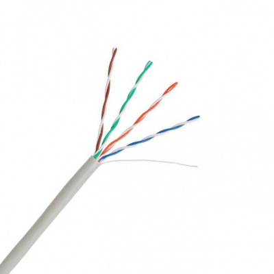 Кабель NETLAN U/UTP 4 пары, Кат.5e, медь, внутренний, серый 305м EC-UU004-5E-PVC-GY