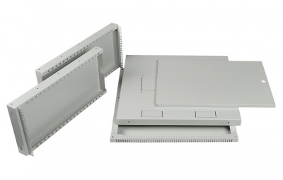 Шкаф телекоммуникационный настенный разборный 19”,6U(600x450), ШТ-НСр-6U-600-450-М дверь металл ССД