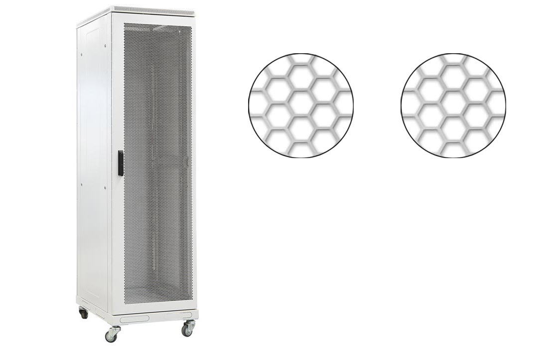 Шкаф телекоммуникационный напольный 19",33U(600x800), ШТ-НП-33U-600-800-ПП, передняя и задняя дверь перфорированная ССД