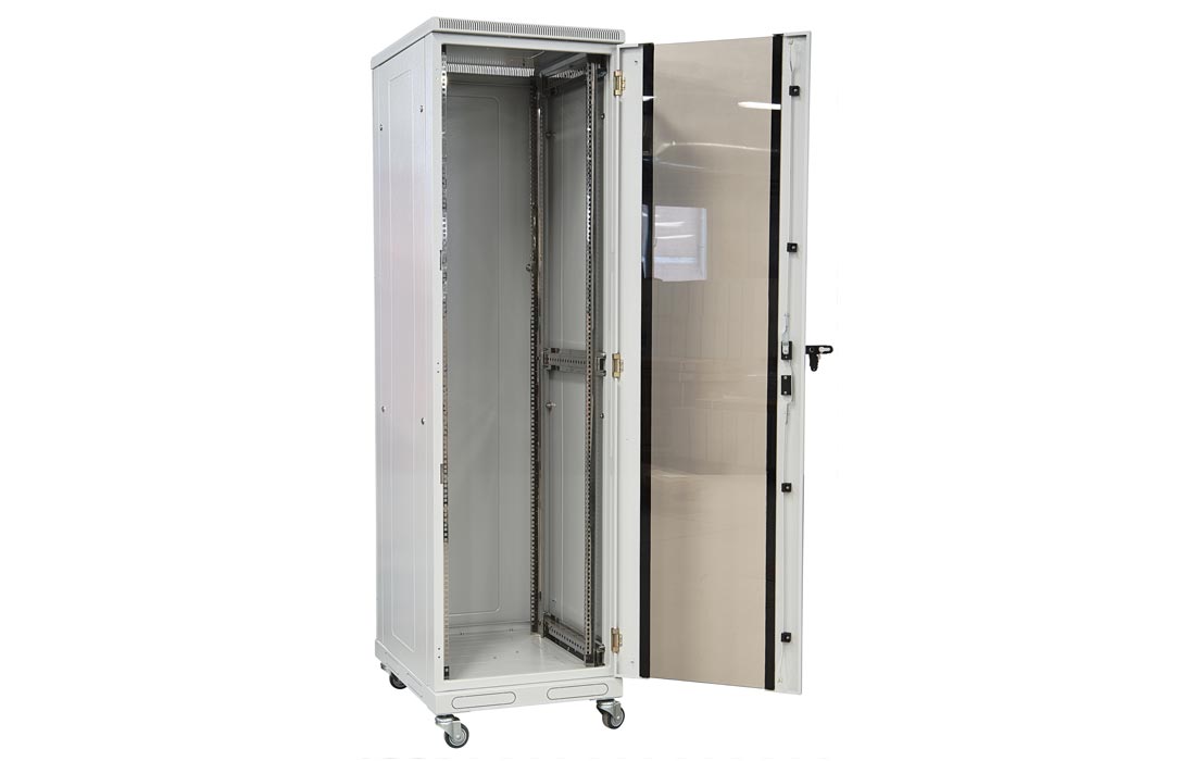 Шкаф телекоммуникационный напольный 19",27U(600x800), ШТ-НП-27U-600-800-С, передняя дверь стекло ССД