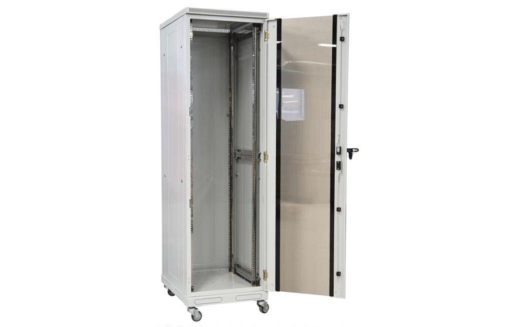 Шкаф телекоммуникационный напольный 19",42U(600x600) , ШТ-НП-42U-600-600-С передняя дверь стекло ССД