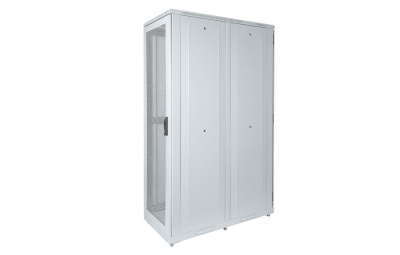 Шкаф телекоммуникационный напольный серверный 19"42U(600x1200) , ШТ-НП-С-42U-600-1200-ПП передняя,задняя двери перфорированные ССД