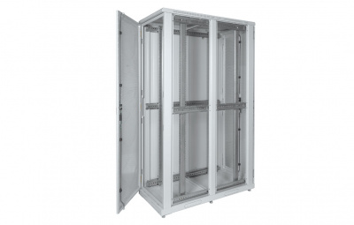 Шкаф телекоммуникационный напольный серверный 19"42U(600x1200) , ШТ-НП-С-42U-600-1200-ПП передняя,задняя двери перфорированные ССД