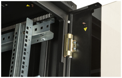 Шкаф телекоммуникационный напольный 19", 27U(600x800), ШТ-НП-М-27U-600-800-С-Ч, передняя дверь стекло, черный ССД